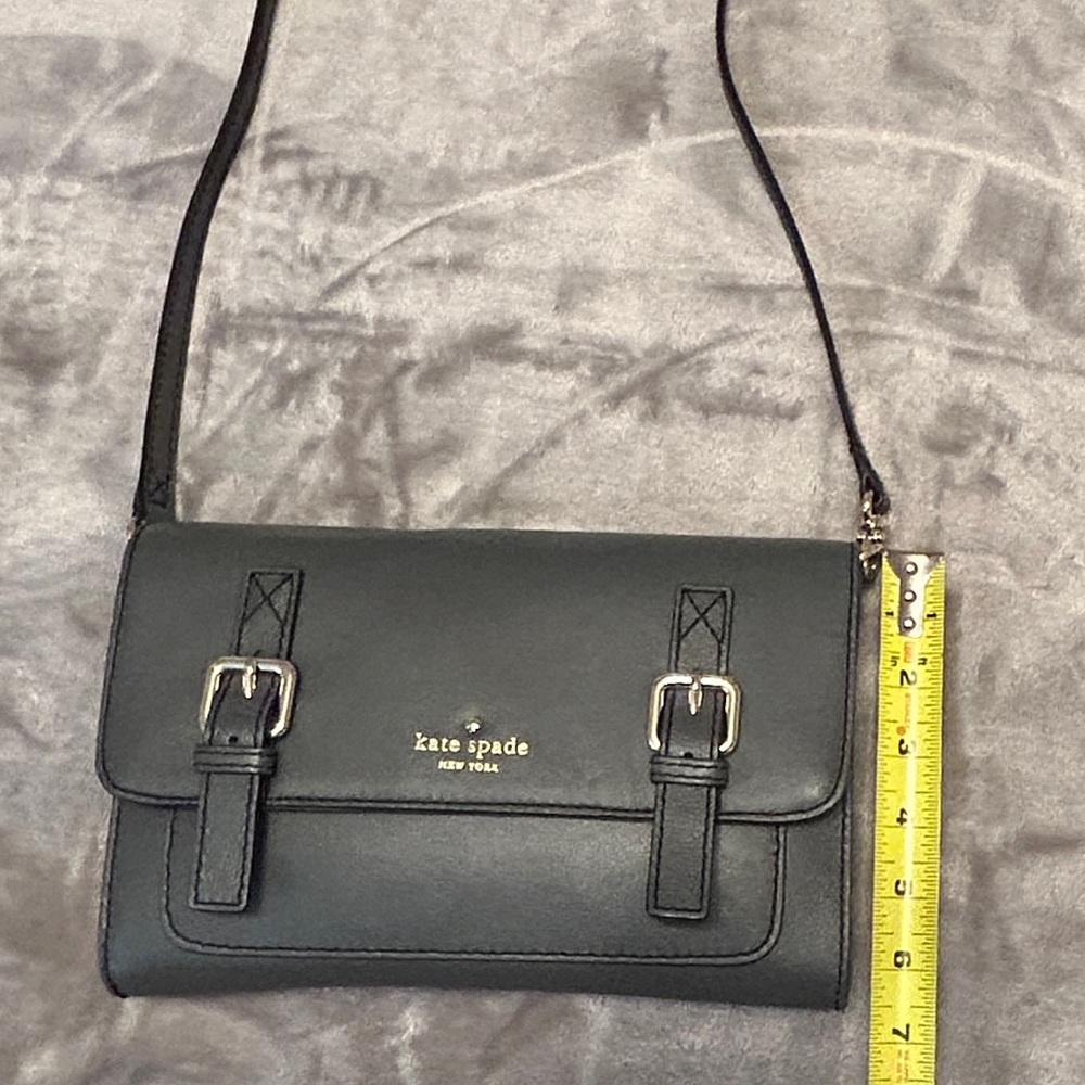 kate spade Gray Leather Buckle Crossbody Bag - Picture 12 of 13